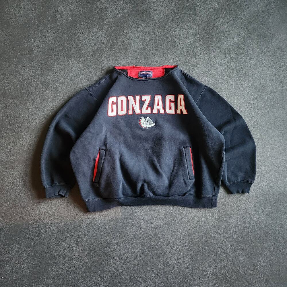 Vintage Gonzaga Bulldogs Champs Navy Sweatshirt XL